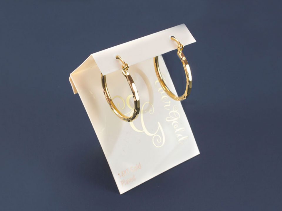 Gold Hoop Earring Tag Jewelry Packaging